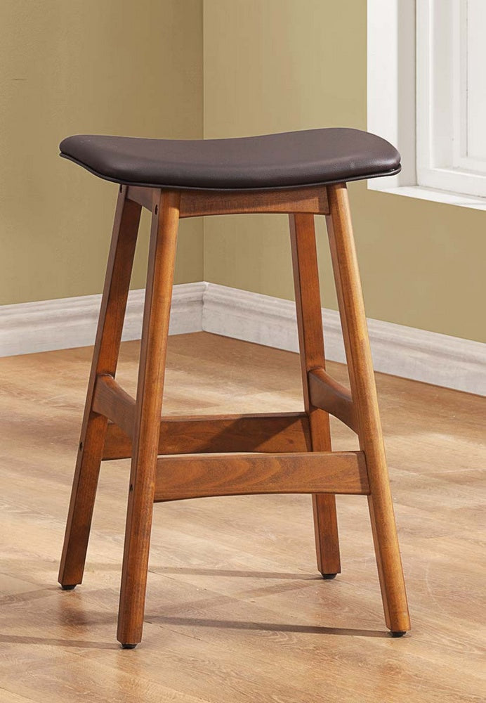 Pietrina 2 Counter Height Stools with Dark Brown Seat