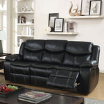 Pollux Black Leatherette Manual Recliner Sofa