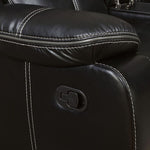 Pollux Black Leatherette Manual Recliner Sofa