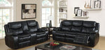 Pollux Black Leatherette Manual Recliner Sofa