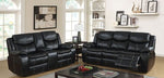 Pollux Black Manual Recliner Loveseat