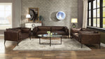 Porchester Distressed Chocolate Top Grain Leather Loveseat