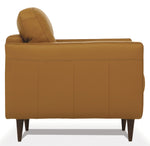 Radwan Camel Button Tufted Leather Sofa