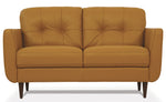 Radwan Camel Leather Button Tufted Loveseat