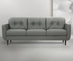 Radwan Pesto Green Leather Button Tufted Sofa