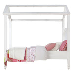 Rapunzel White Wood Twin Canopy Bed