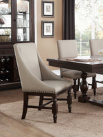 Reid 2 Cherry Wood/Fabric Arm Chairs