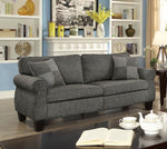 Rhian Dark Gray Linen-Like Fabric 2-Seat Sofa