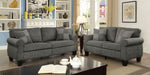 Rhian Dark Gray Linen-Like Fabric Loveseat