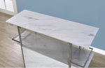 Rianna White Faux Marble/Chrome Bar Table