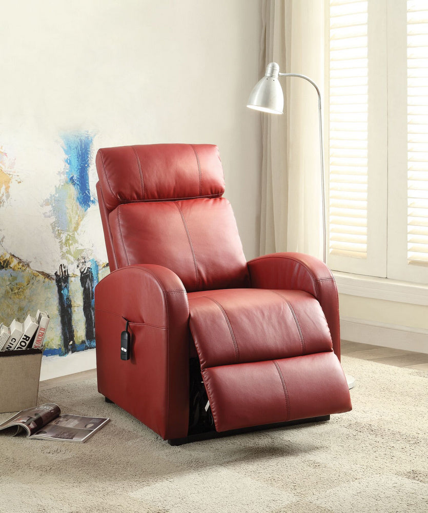 Ricardo Red PU Leather Power Lift Recliner