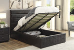 Riverbend Black Leatherette Full Bed with Lift-Top Storage