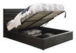 Riverbend Black Leatherette King Bed with Lift-Top Storage