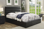 Riverbend Black Leatherette Queen Bed with Lift-Top Storage