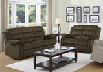 Rodman 2-Pc Olive Brown Velvet Manual Recliner Sofa Set