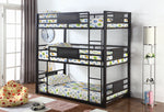 Rogen Dark Bronze Metal Full Triple Bunk Bed