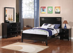 Rosario 4-Pc Black Wood Full Panel Bedroom Set