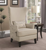 Rosera Cream Linen-Like Fabric Accent Chair