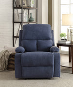 Rosia Blue Linen Manual Recliner