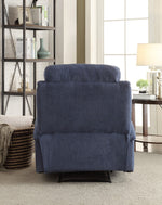 Rosia Blue Linen Manual Recliner