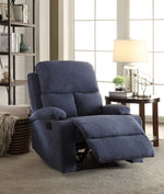 Rosia Blue Linen Manual Recliner