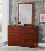 Rowe Dark Cherry Wood Frame/Glass Dresser Mirror