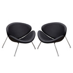 Roxy 2 Black Leatherette/Chrome Side Chairs