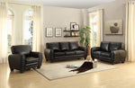 Rubin Black Bonded Leather Match Sofa