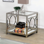 Rylee Chrome Metal/Glass End Table