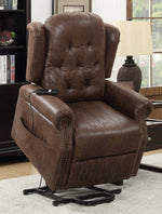 Saco Brown Fabric-like Vinyl Power Recliner