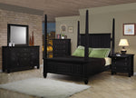 Sandy Beach Black Wood 5-Drawer Chest