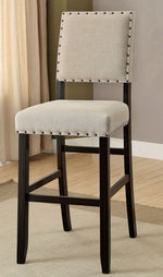 Sania 2 Beige Fabric/Antique Black Bar Chairs