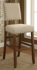 Sania 2 Natural Tone/Ivory Fabric Bar Chairs