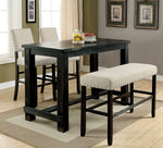 Sania Antique Black Wood Rectangular Bar Table