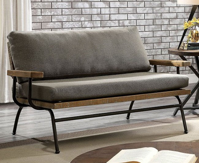 Santiago Brown Loveseat w/Upholstered Cushion