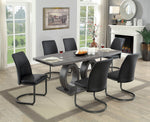 Saskia Gray Metal/Wood Dining Table