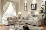 Savonburg Neutral Tone Fabric Loveseat w/Button Tufting