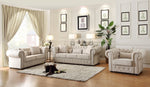 Savonburg Neutral Tone Fabric Loveseat w/Button Tufting