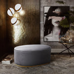 Scarlett Grey Velvet Large Oval Ottoman