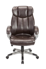 Scilla Brown PU Leather Adjustable Swivel Office Chair