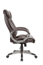 Scilla Brown PU Leather Adjustable Swivel Office Chair