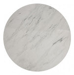 Serena White Faux Marble/Chrome Dining Table