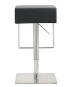 Seville Black Vegan Leather/Steel Bar Stool