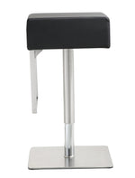 Seville Black Vegan Leather/Steel Bar Stool