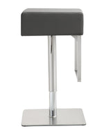 Seville Grey Vegan Leather/Steel Bar Stool