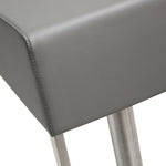 Seville Grey Vegan Leather/Steel Bar Stool