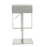 Seville Light Grey Vegan Leather/Steel Bar Stool