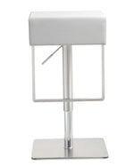 Seville White Vegan Leather/Steel Bar Stool