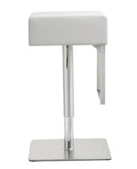 Seville White Vegan Leather/Steel Bar Stool