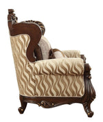 Shalisa Beige Patterned Fabric/Walnut Finish Chair